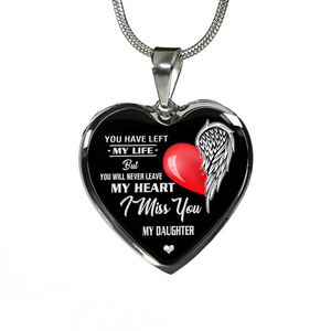 I Miss You Family Heart Necklace