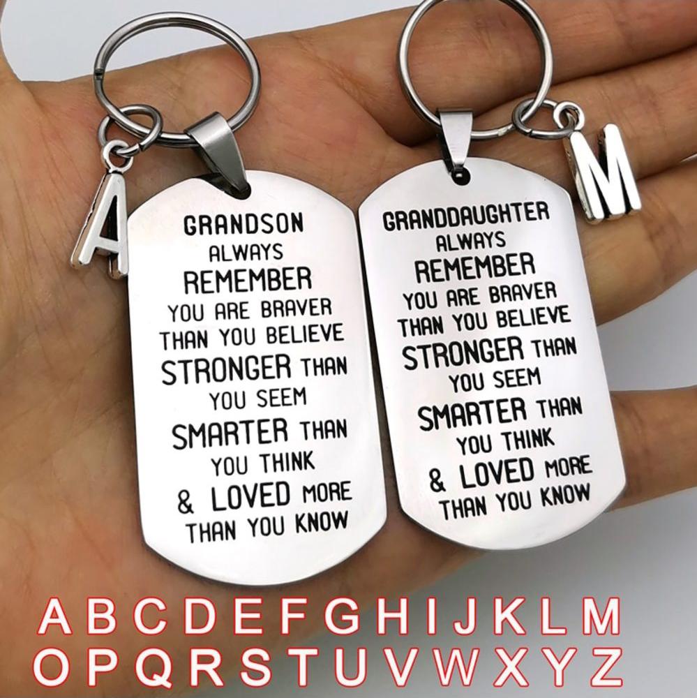 To My Grandson or Granddaughter Keychain