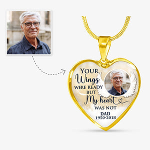 Your Wings Were Ready But My Heart Was Not Personalized Heart Necklace