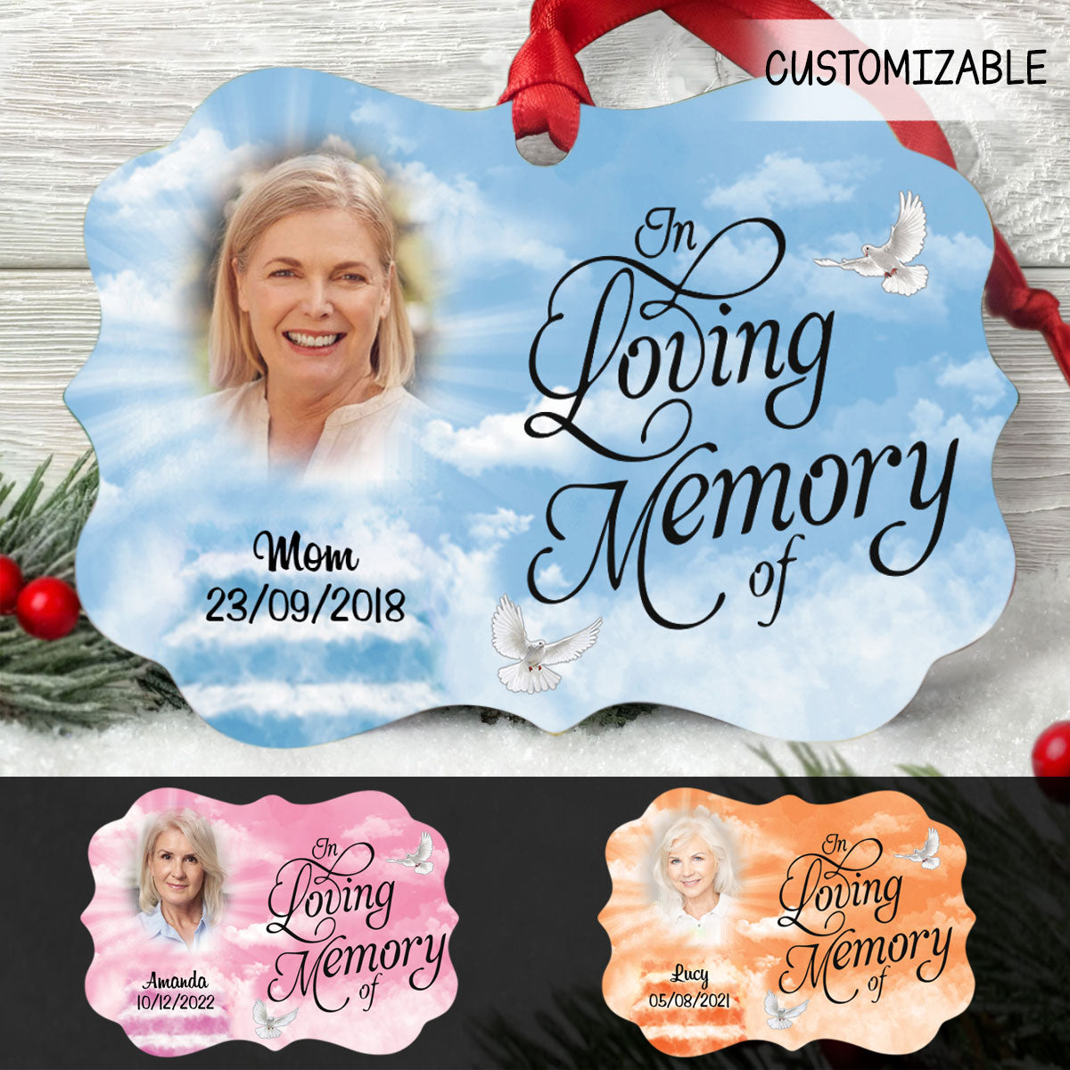 In Loving Memory Personalized Ornament Memorial Gift