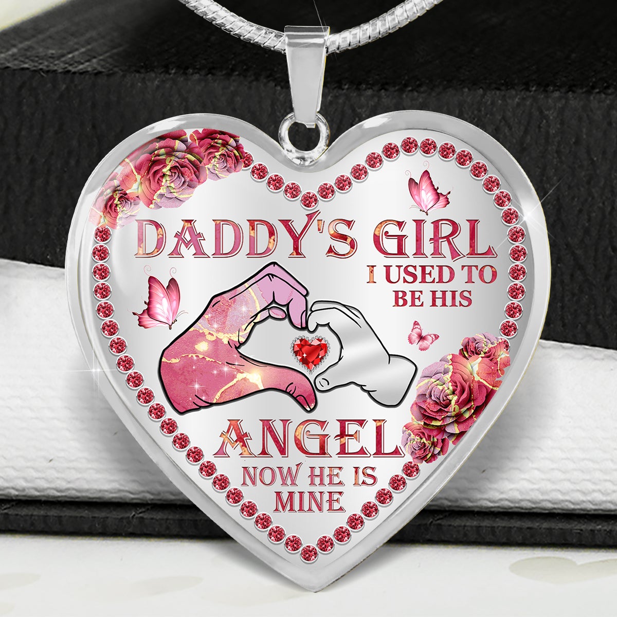 Amazon.com: Solid 10k Rose Gold 'Daddy's Little Girl' Heart Shaped Charm  Pendant: Clothing, Shoes & Jewelry