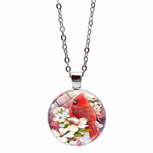 Cardinal Memorial Flower Necklace Set