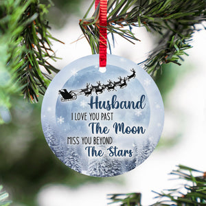 I Love You Past The Moon Miss You Beyond The Stars Ornament (Porcelain)