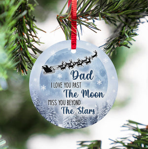 I Love You Past The Moon Miss You Beyond The Stars Ornament (Porcelain)